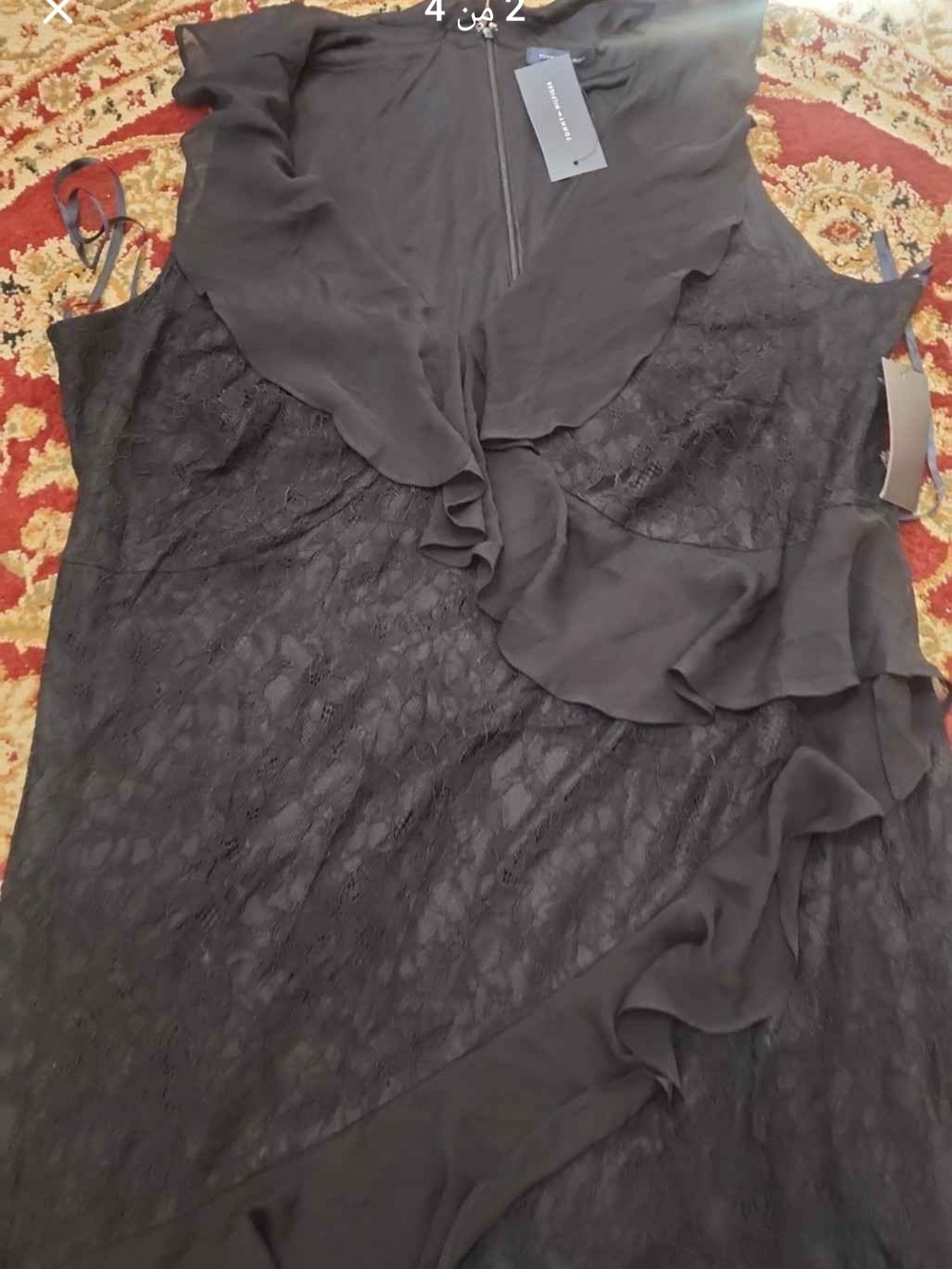 Tommy Hilfiger Black Lace Ruffle Dress